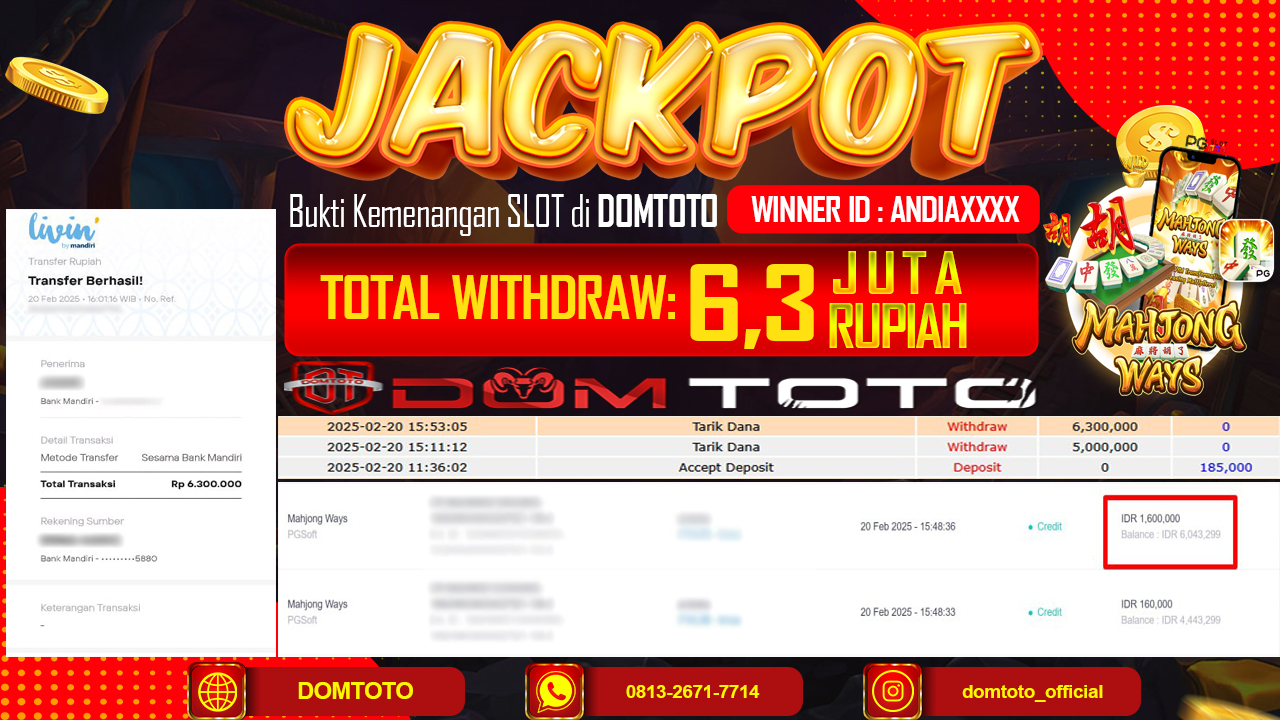 JACKPOT SLOT MAHJONG WAYS 20 FEBRUARI 2025